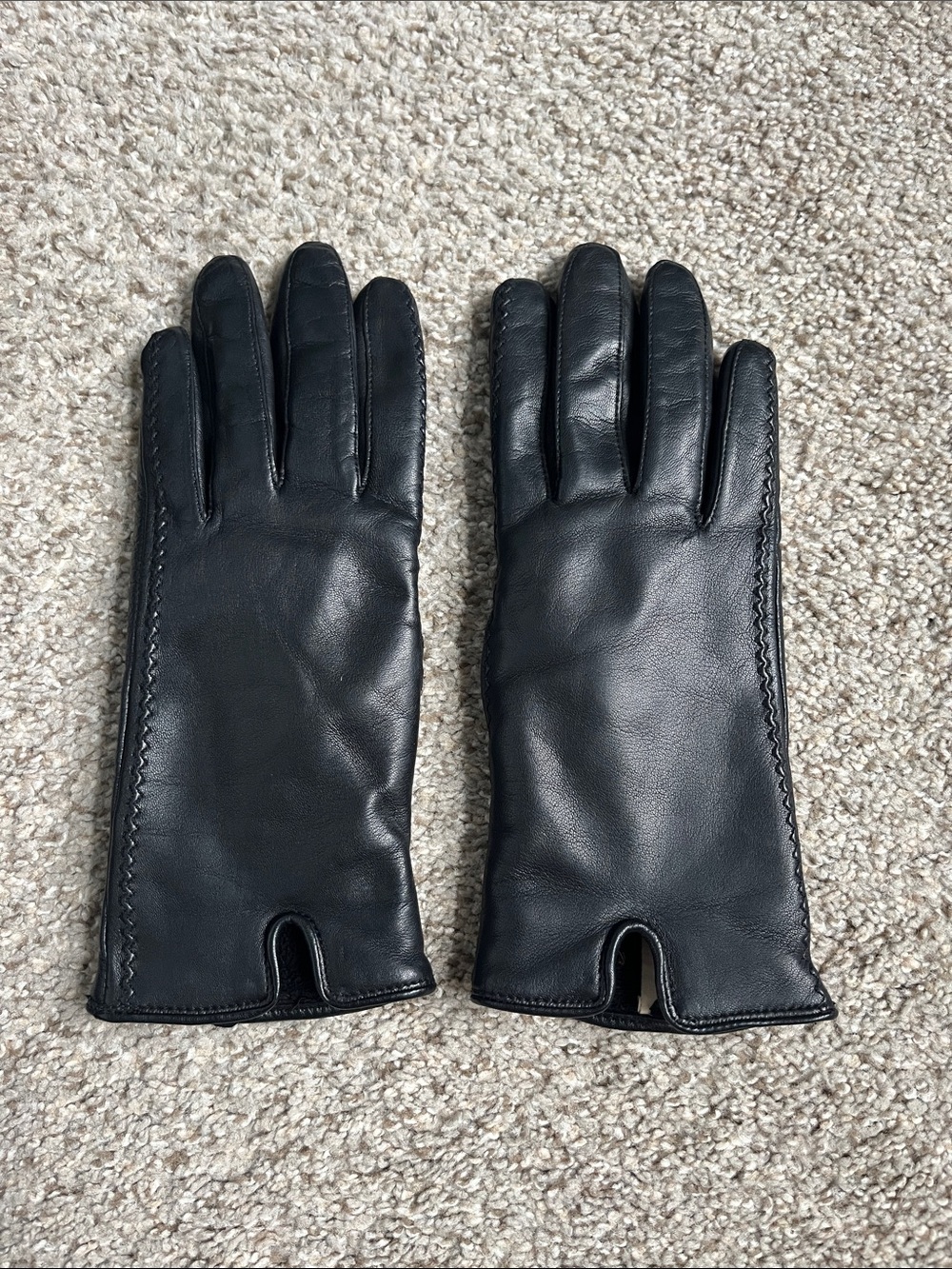 Fownes Brothers-Black Leather Women's Gloves